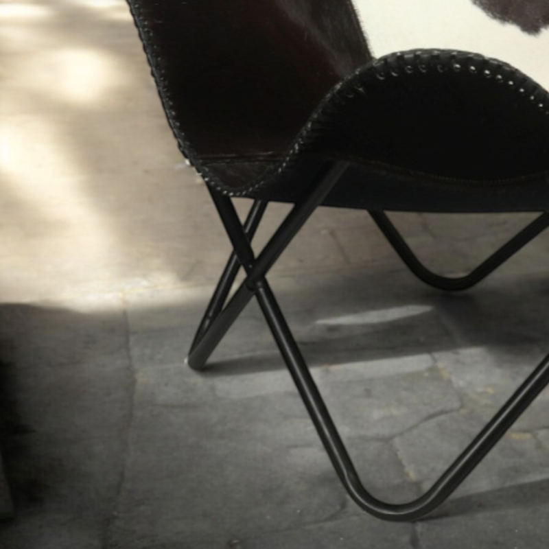 Classic Hairon Leather Butterfly Chair | Aesthetic Home Decor - Image 5