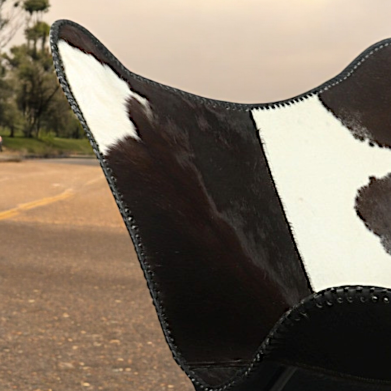 Classic Hairon Leather Butterfly Chair | Aesthetic Home Decor - Image 3