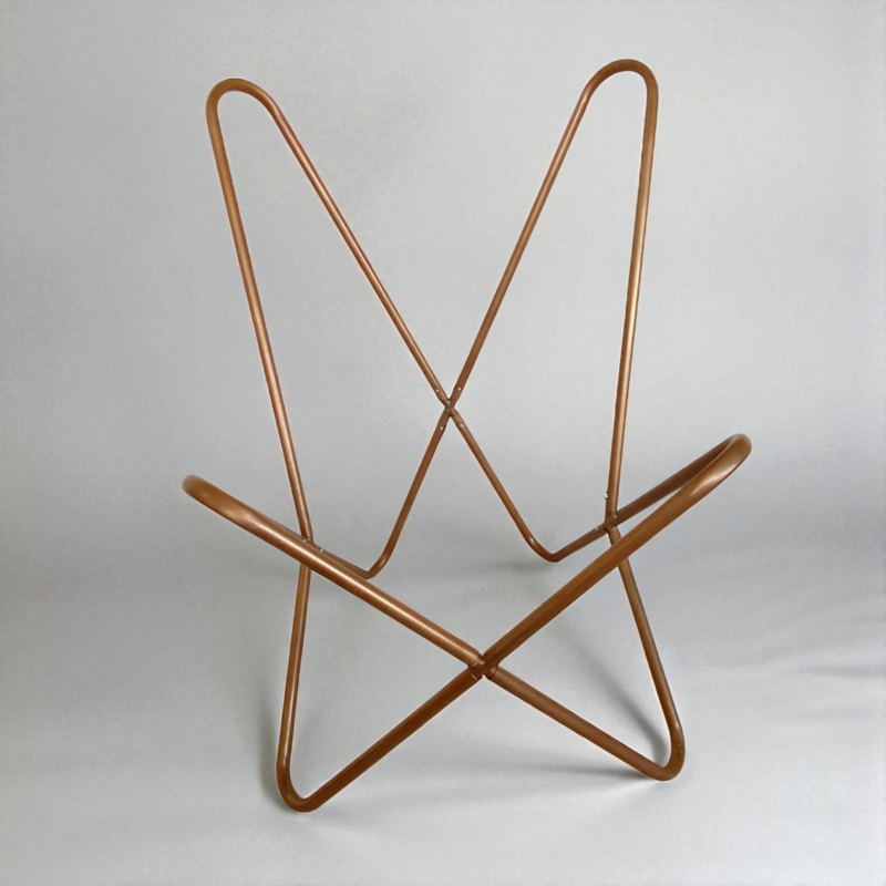 Minimalist White Butterfly Chair | Handmade Leather Lounge Seat - Image 9