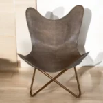 Handmade Leather Butterfly Chair Dark Brown Recliner