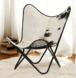 Hairon Leather Butterfly Chair  Handmade Luxury Recliner for Your Living Space