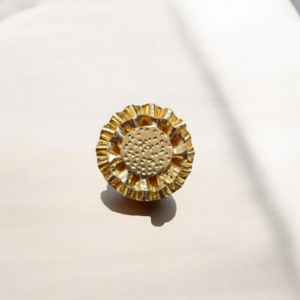 Petal Poise: Artisan Floral Brass Ring