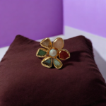 Sacred Orbit: Six Stone & Pearl Brass Ring