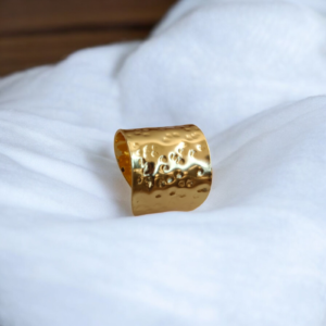 Golden Edge: Handmade Hammered Thumb Ring in Brass