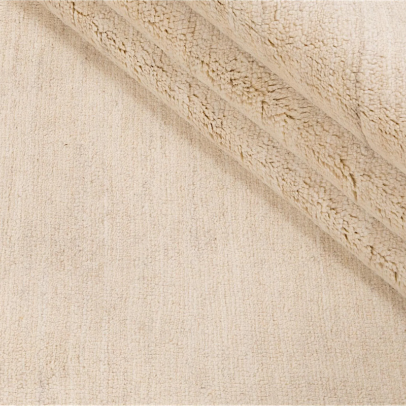 Hand Knotted Solid Gabbeh Rug, Contemporary Persian Style Hand Spun Wool Carpet in Neutral Tone | Minimalist Modern Area Rug For Living Room - Image 3