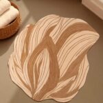 Abstract Leaf Wool Rug – Hand Tufted Textured Cozy Carpet