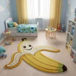Banana Rug – Handmade Tufted Cute Fruit Carpet for Kids Room