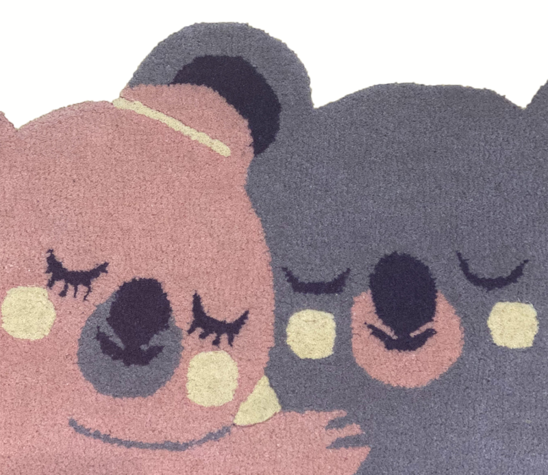 Hand Tufted Koala Hug Kids Rug, Cute Animal Shaped Wool Carpet for Nursery & Playroom Décor - Image 5