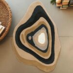 Colorful Abstract Wool Rug – Irregular Layered Hand Tufted Carpet