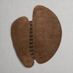 Chocolate Brown Abstract Wool Rug – Hand Tufted Irregular Shape Rug