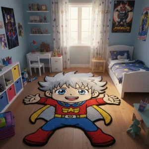 Superhero Kids Rug – Hand Tufted Cartoon Playroom Rug