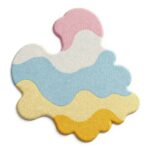 Hand Tufted Cloud Shape Kids Rug, Soft Multi-Color Play Carpet for Nursery Décor