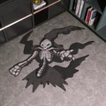 Dark Cry Skull Handmade Tufted Rug – Gothic Anime Skeleton Floor Carpet for Modern & Gaming Room Décor