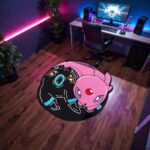 Umbreon & Espeon Yin Yang Handmade Tufted Rug – Pokémon Anime Gaming Room Carpet