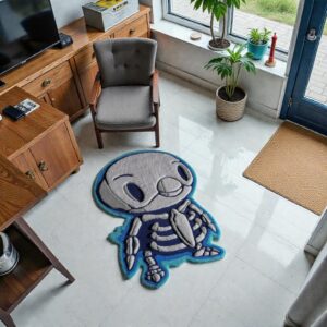 Piplup Skeleton Anime Handmade Tufted Rug – Cute Pokémon-Inspired Floor Carpet for Gaming Room & Home Décor