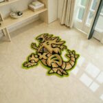 Roaring Tyranitar Skeleton Rug – Handmade Anime Gaming Room Carpet