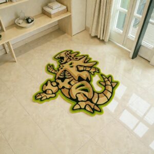 Roaring Tyranitar Skeleton Rug – Handmade Anime Gaming Room Carpet