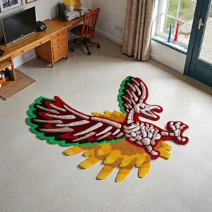Legendary Ho-Oh Skeleton Handmade Rug – Anime Pokémon Gaming Room Carpet