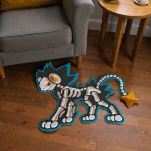 Luxray Skeleton Anime Handmade Tufted Rug – Pokémon Electric Gaming Room Décor